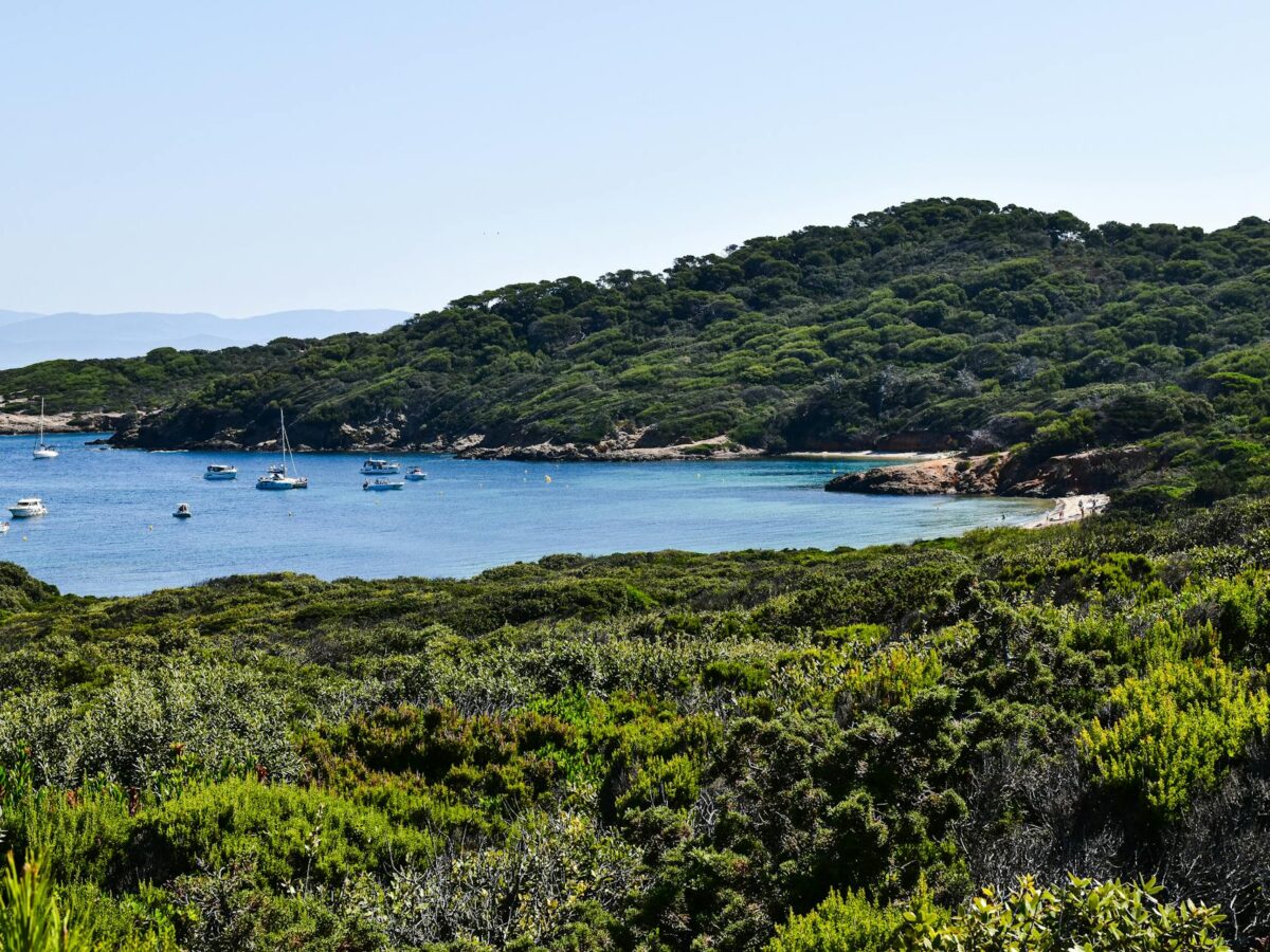 bateau au mouillage à Porquerolles